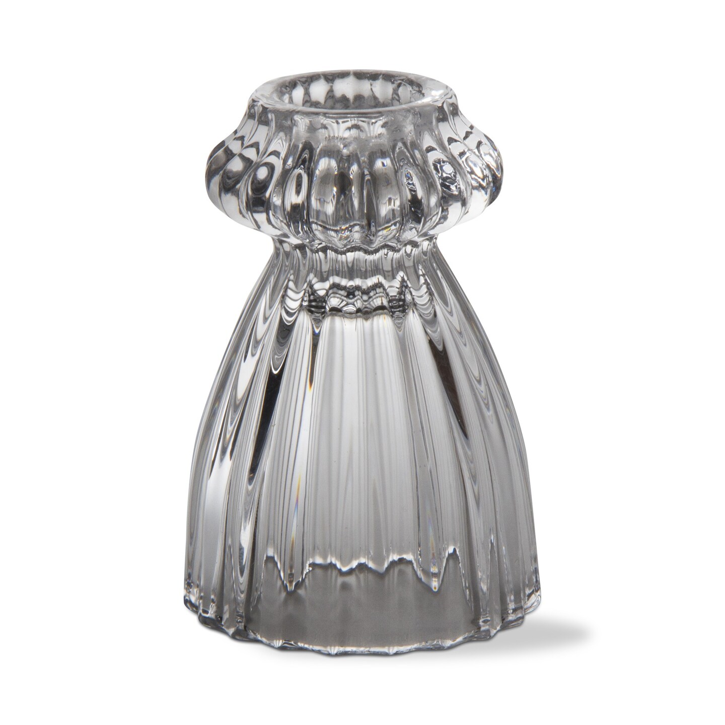 Reversible Taper Holder Clear Glass Candlestick Holder Holds Standard Size Taper Candle