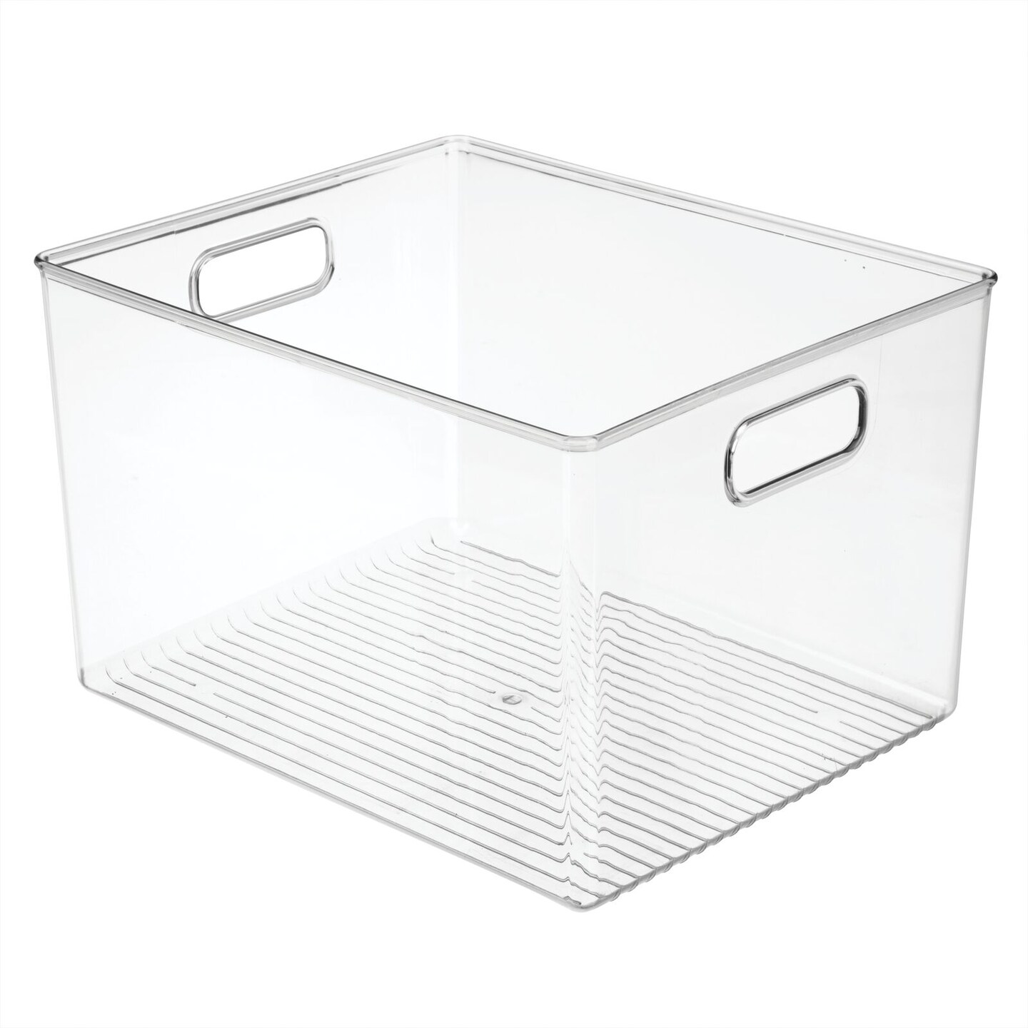 mDesign Plastic Stackable Storage Organizer Container Bin with Handles