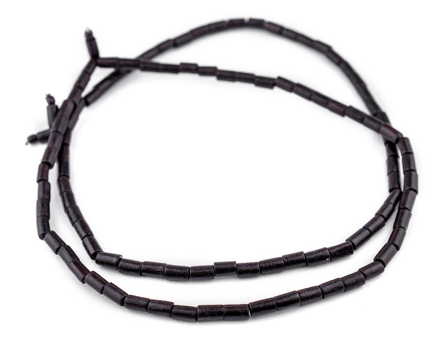 The Bead Chest Dark Brown Tube Natural Wood Beads (7x5mm): Organic Eco-Friendly Wooden Bead Strand for DIY Jewelry, Crafts, Necklace and Bracelet Making