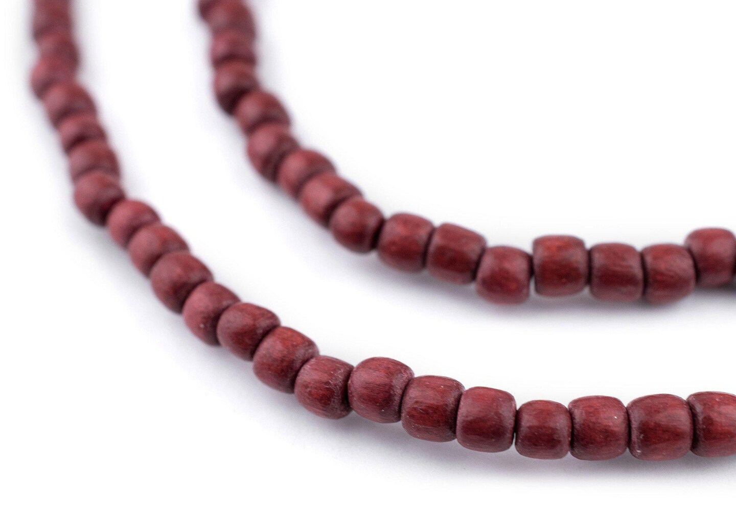 The Bead Chest Cherry Red Nugget Natural Wood Beads (5mm): Organic Eco-Friendly Wooden Bead Strand for DIY Jewelry, Crafts, Necklace and Bracelet Making
