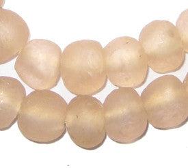 TheBeadChest African Recycled Glass Beads, Strand, For Jewelry Making, Home Decor, Handmade in Ghana (14mm, Rose)