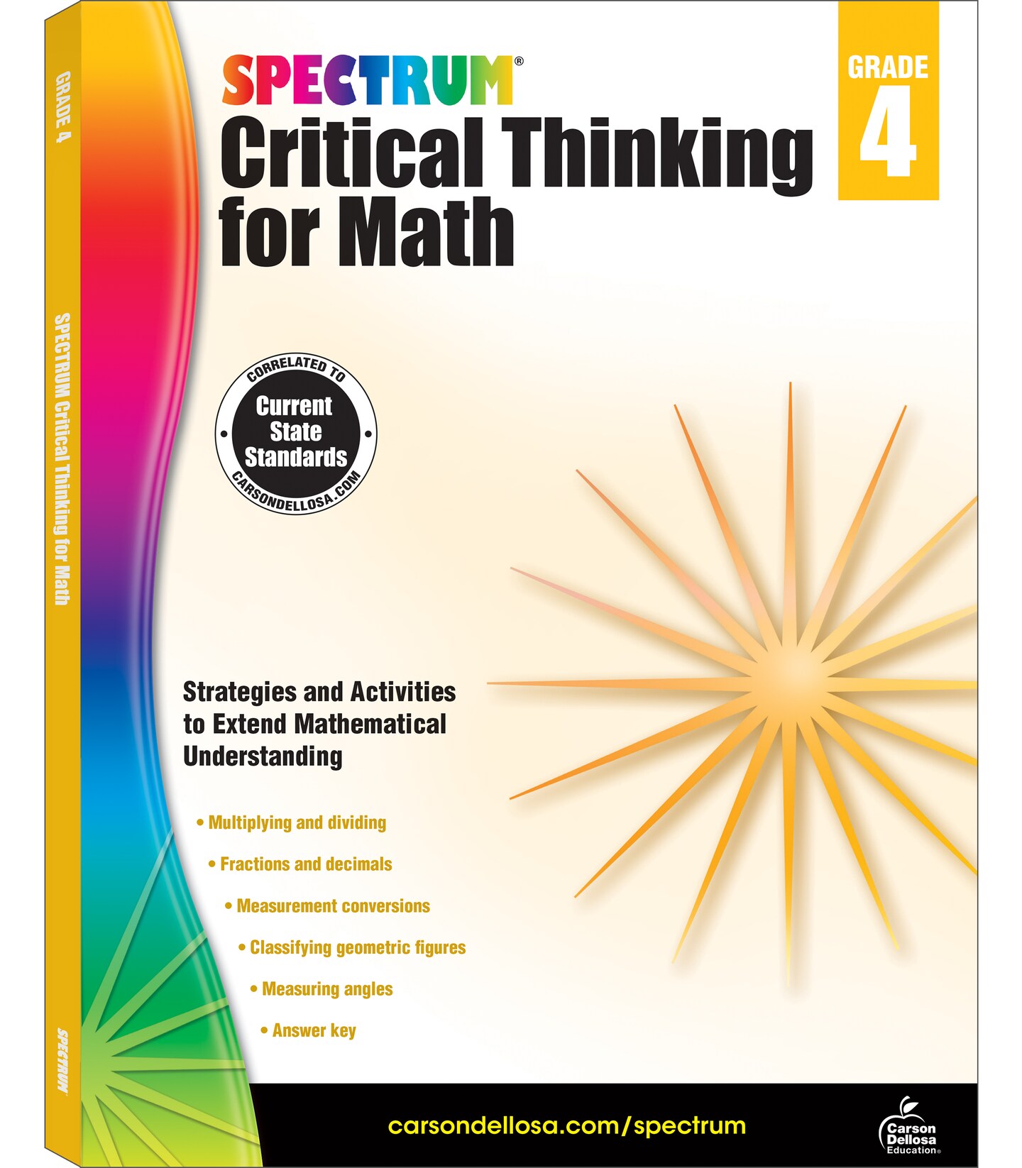Spectrum Grade 4 Critical Thinking for Math Workbook, Multiplication, Division, Fractions, Decimals, Geometry, and More Mathematics, Classroom or Homeschool Curriculum