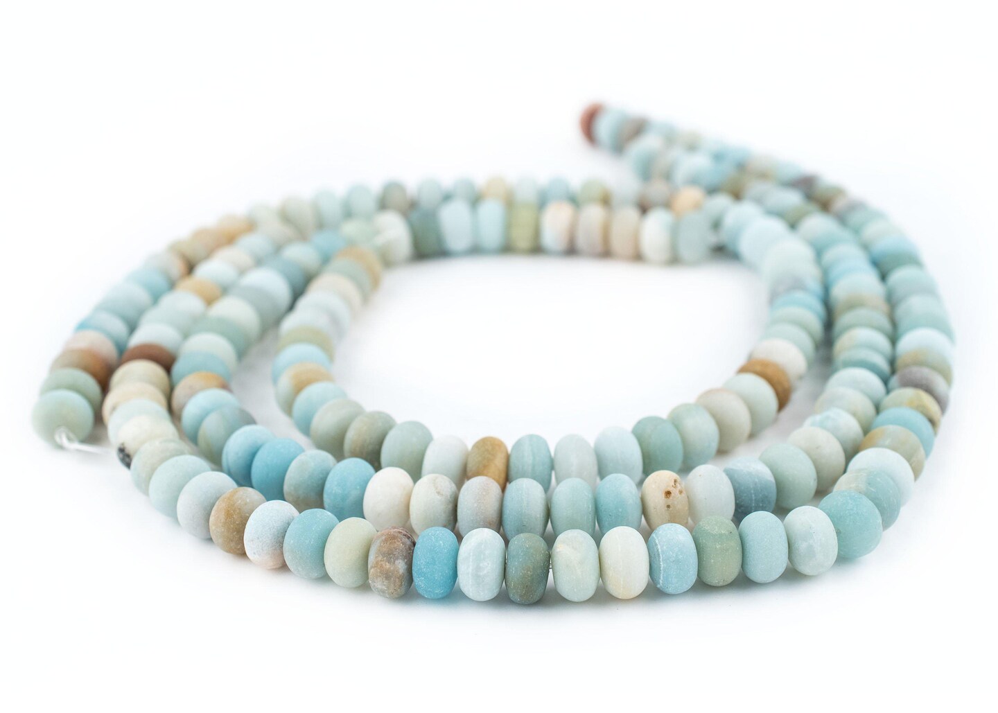 The Bead Chest Rondelle Amazonite Stone Beads 6x10mm Multicolor Disk Gemstone 15-16 Inch Strand