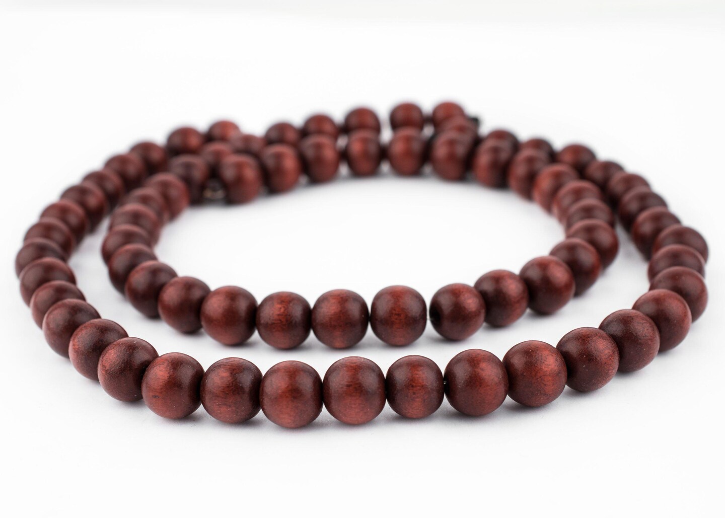 TheBeadChest 12mm Natural Round Wood Beads, Wooden Beads Loose Wood Spacer Beads for DIY Jewelry Making, 4 Sizes (8mm, 10mm, 12mm, 20mm) - Red - Cherry
