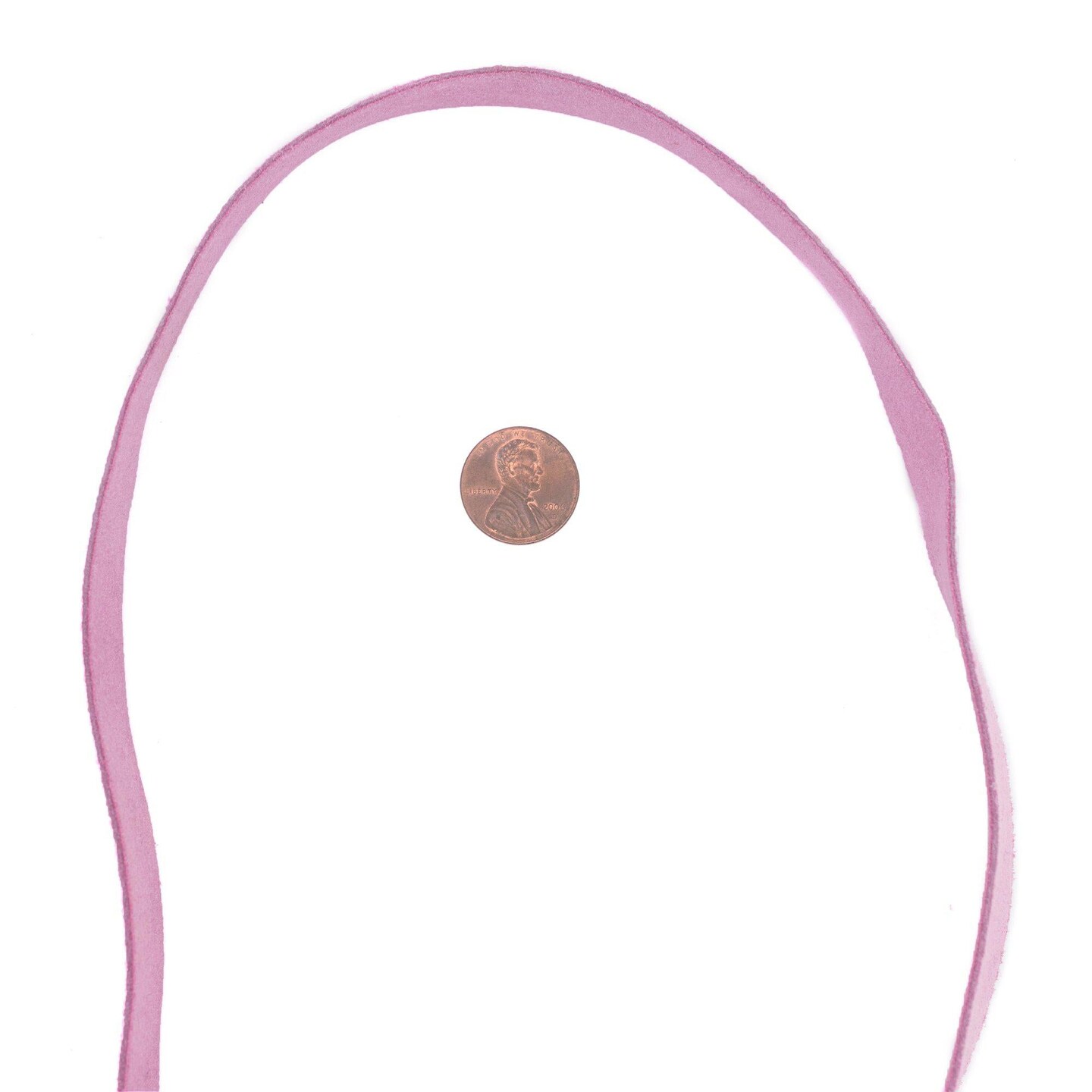 TheBeadChest 20mm Rose Pink Flat Suede Leather Cord (3ft)