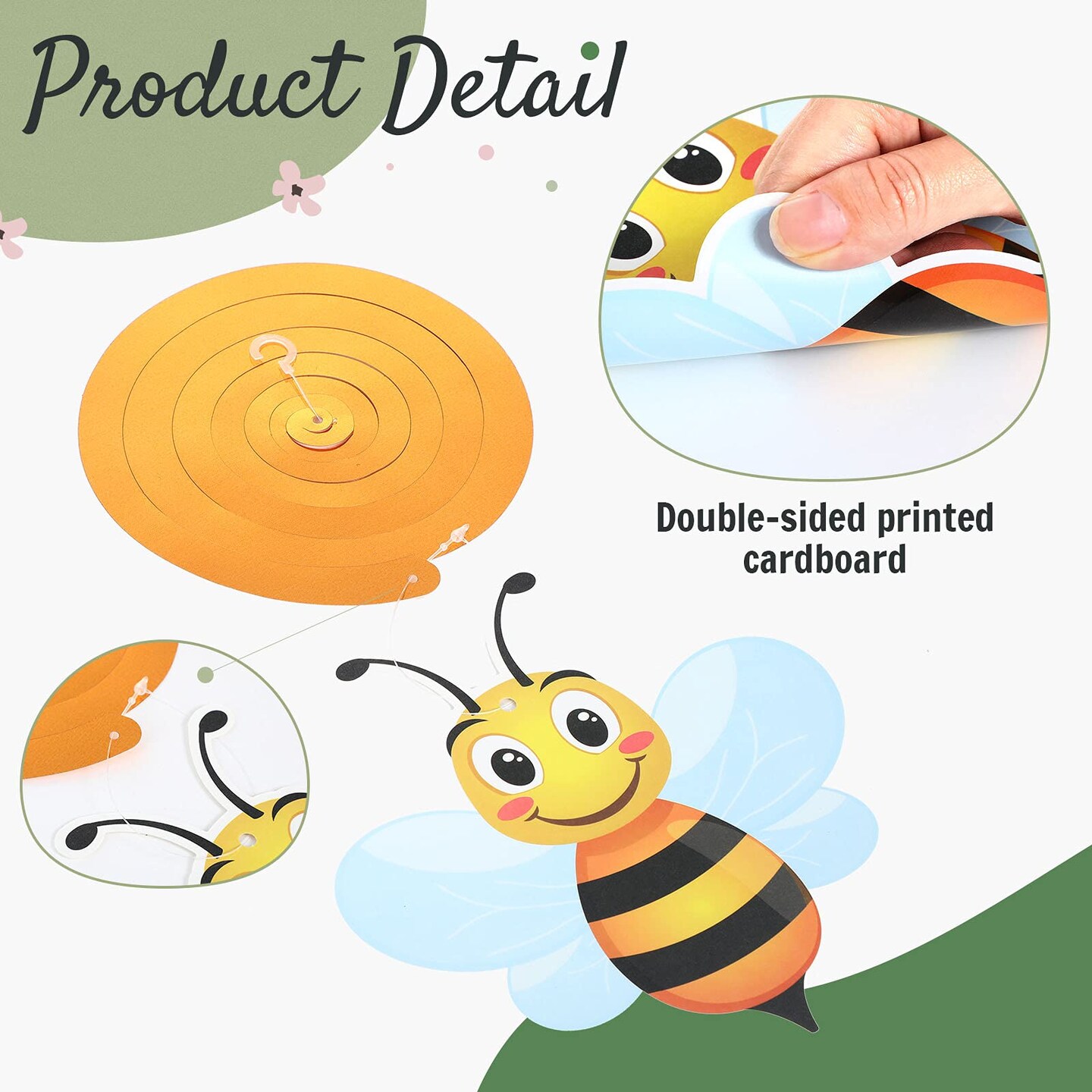 30 PCS Spring Summer Insects Hanging Swirl Decorations, Butterfly Sunflower Bug Birthday Party Ceiling Decorations for Girls, Boys, Kids, Home, Classroom, Baby Shower,