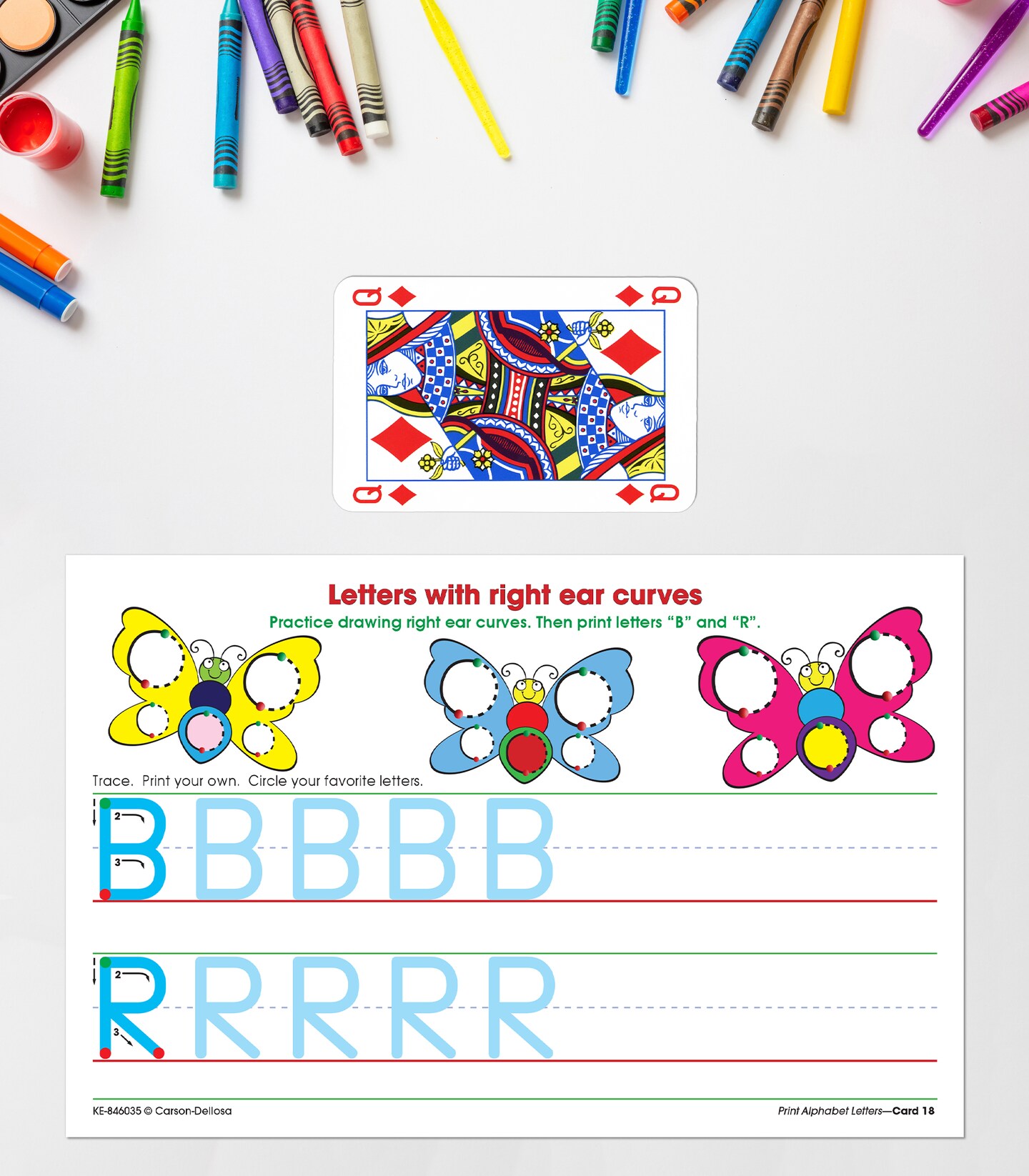 Key Education Write-On/Wipe-Off Print Alphabet Letters, Literacy Activities, Develop Handwriting and Fine Motor Skills, Teaches the Alphabet and Letter Sounds Ages 5+ (21 pc)