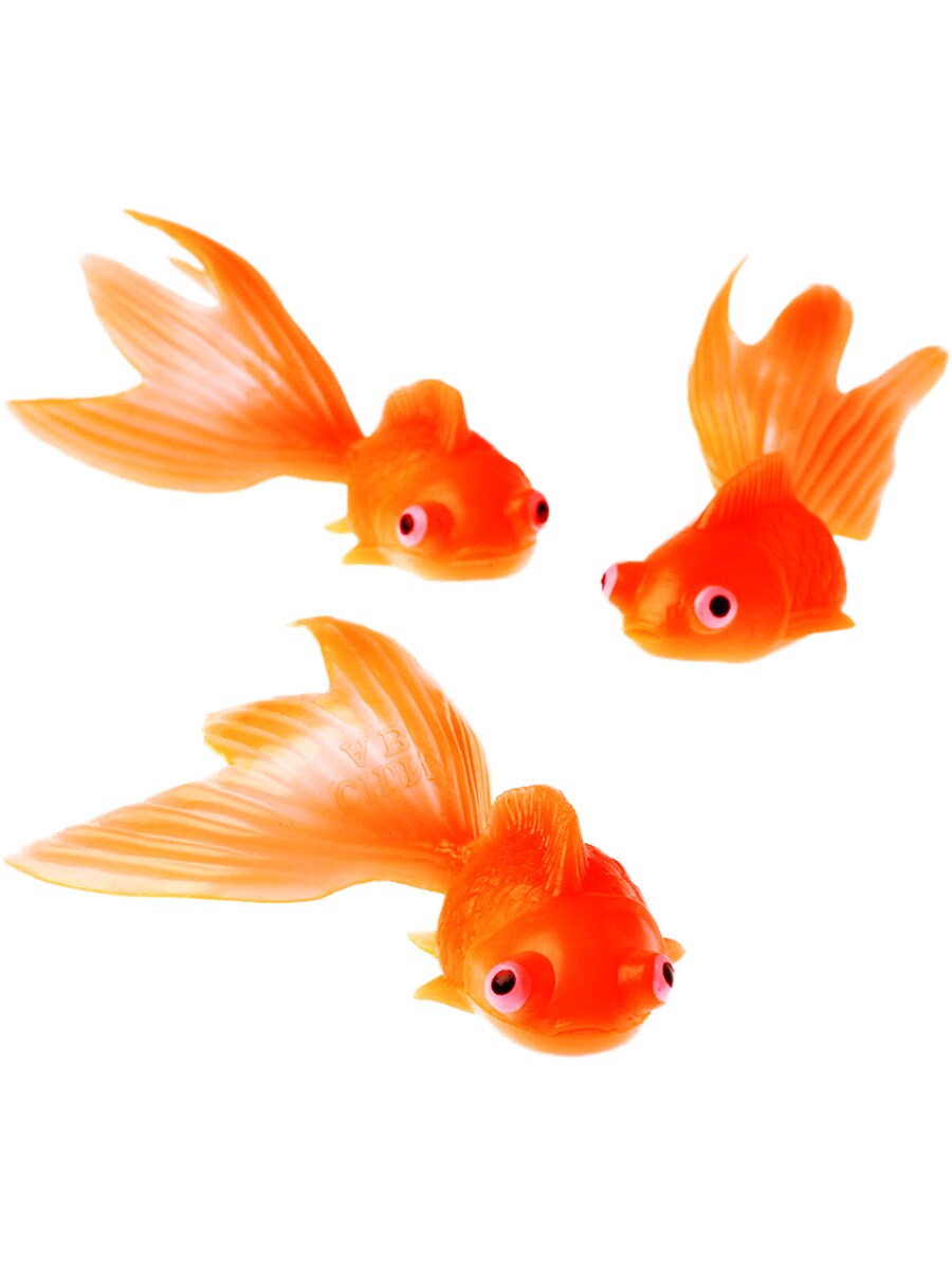 Plastic Goldfish Aquatic Fish Miniature Animals Gold 12 Pack
