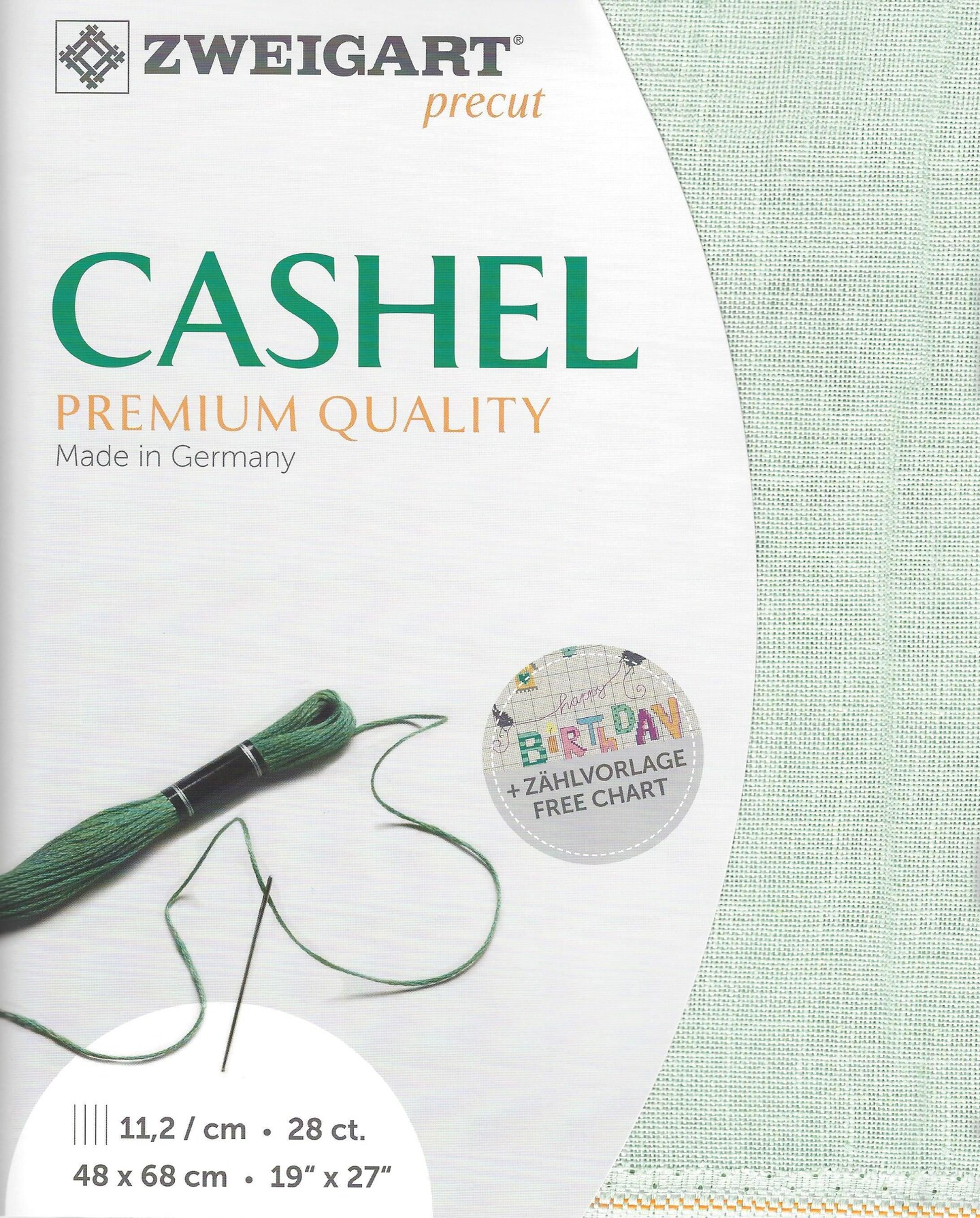 Precut  Zweigart Cashel 28 count Sapphire Green