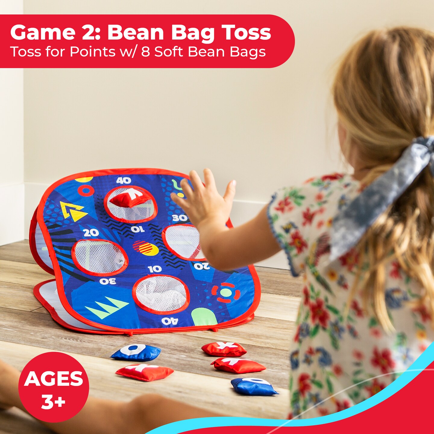 USA Toyz Pop n Toss Bean Bag Toss Game for Kids Toddlers- 3in1