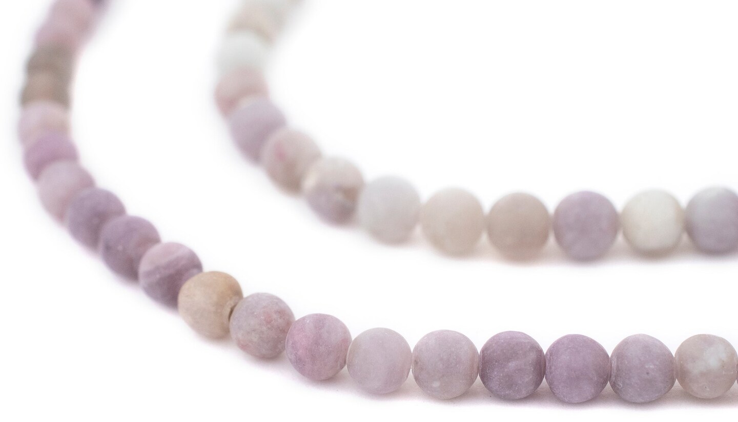 TheBeadChest Matte Lavender Lilac Jade Beads (6mm): Organic Gemstone Round Spherical Energy Stone Healing Power Crystal for Jewelry Bracelet Mala Necklace Making