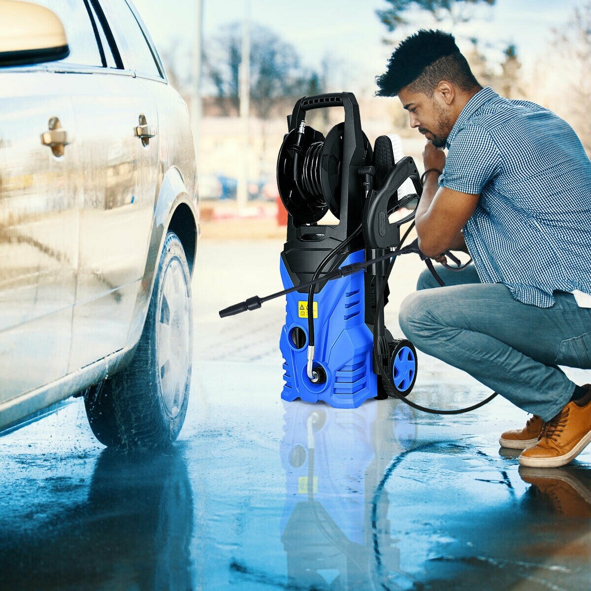 1800W 2030PSI Electric Pressure Washer Cleaner with Hose Reel