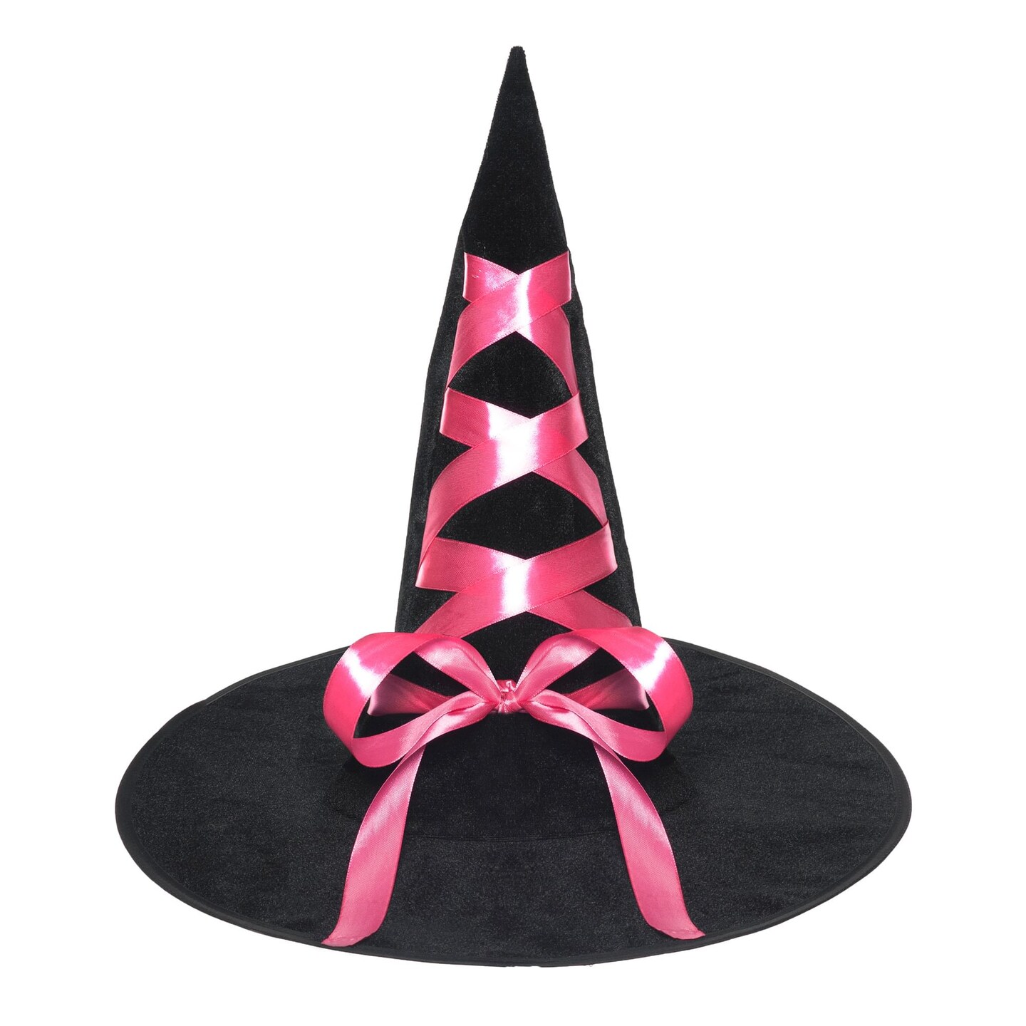 Witch Hat with Ribbon Adult Costume Accessory | Pink