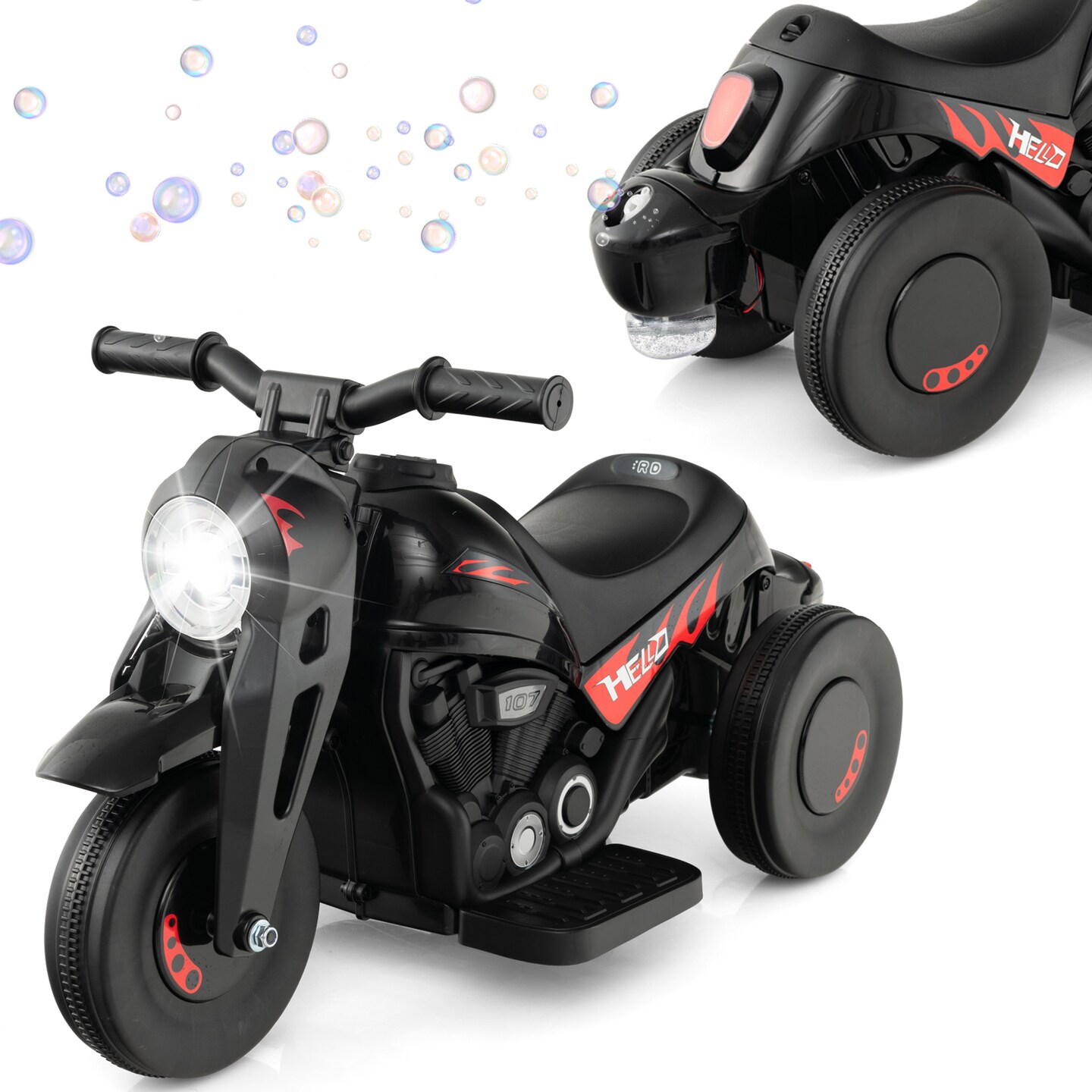 6v Kids Electric Ride On Motorcycle With Bubble Maker And Music