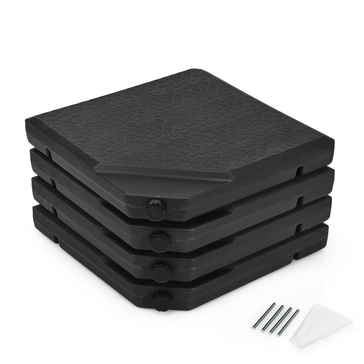 4 Pieces 238 Lbs Square Outdoor Patio Market Umbrella Base