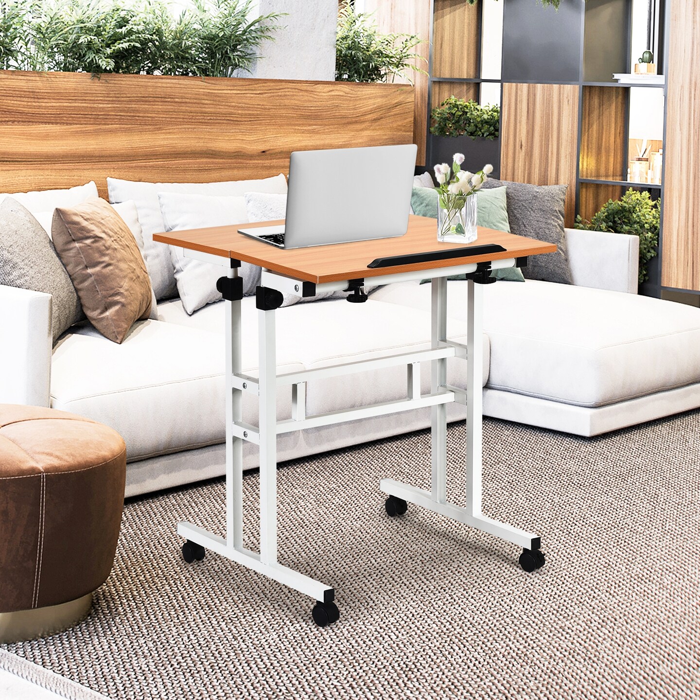 2 In 1 Height Adjustable Sit Standing Computer Desk