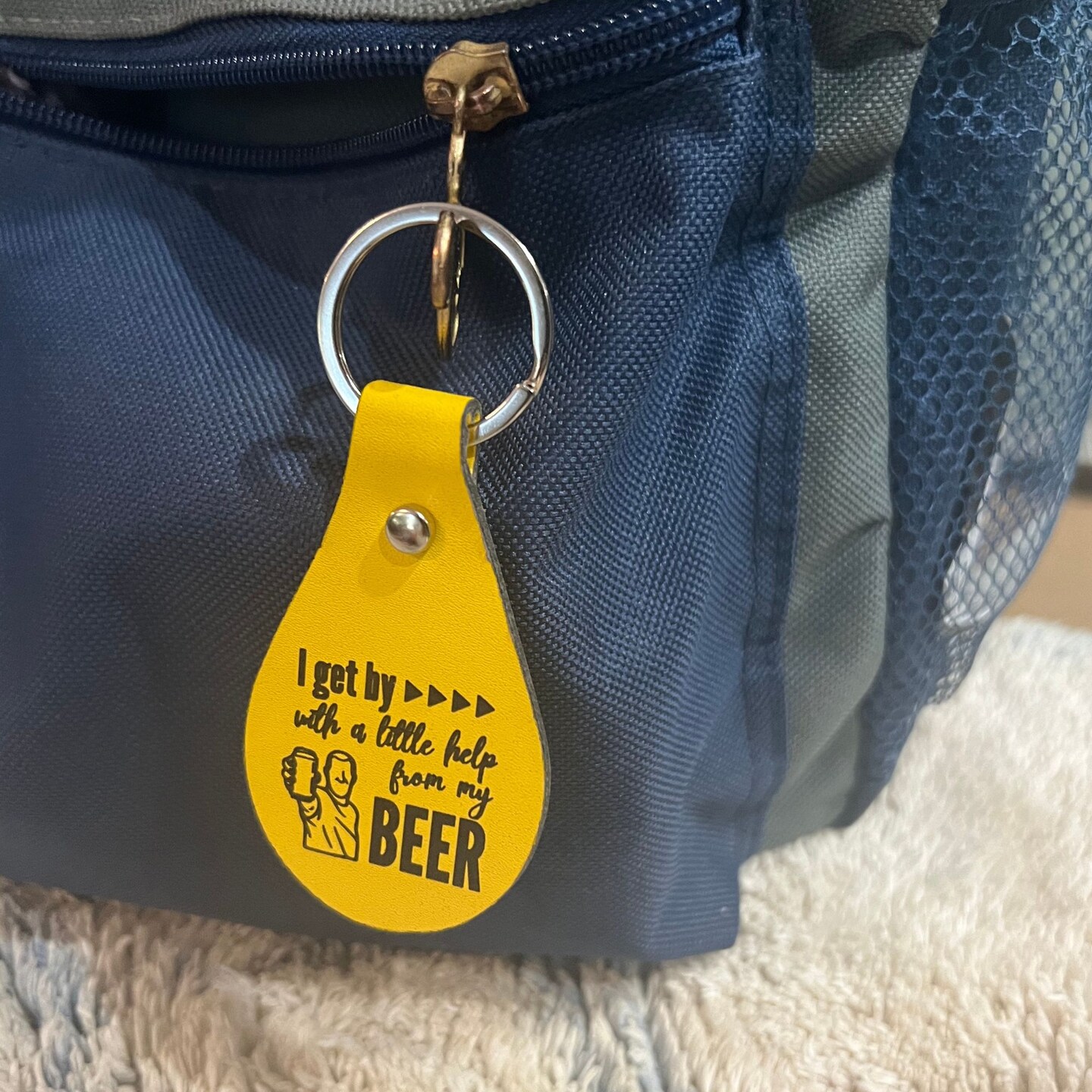 Laser Engraved Leather Keychains: Custom Alcohol and Beer Saying ...