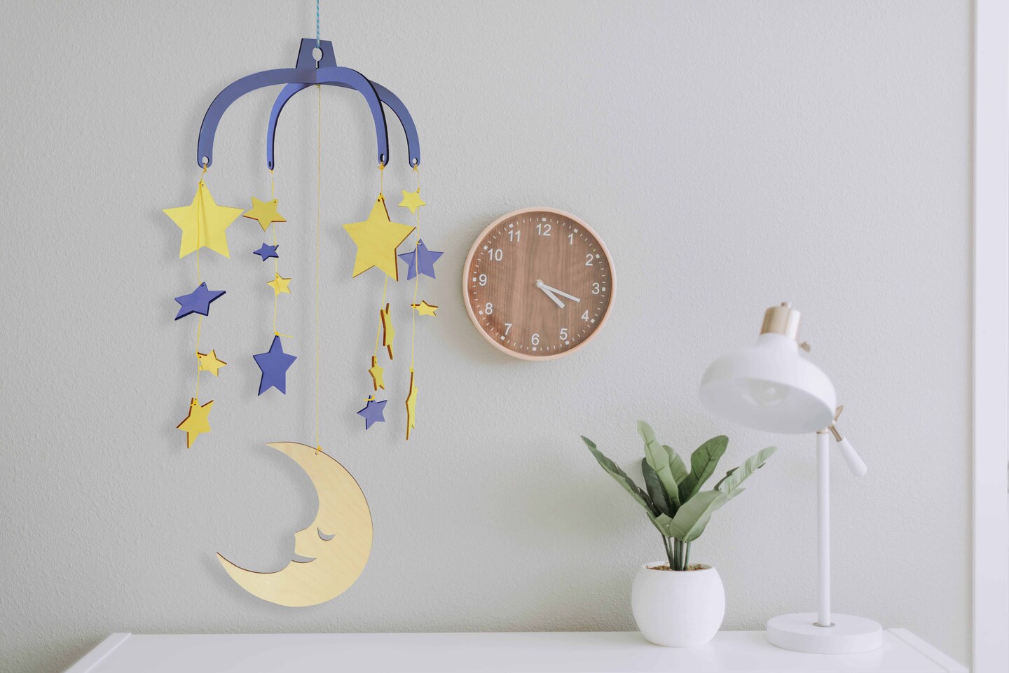 Leisure Arts Wood Mobile Moon and Stars