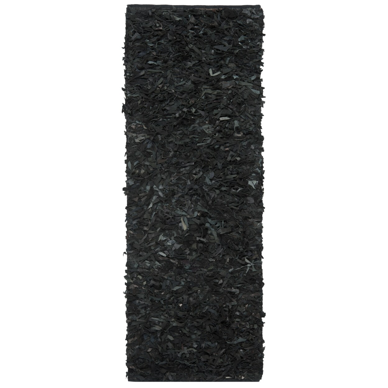Safavieh Leather Shag Lsg511A Hand-Knotted Black Rug Rug Carpet Hand-Knotted