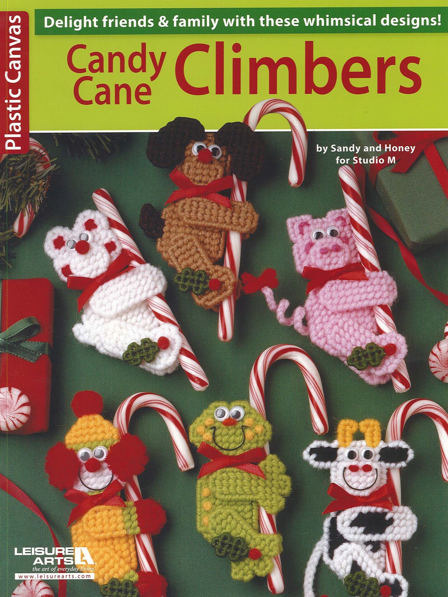 Leisure Arts Plastic Canvas Candy Cane Climbers Cross Stitch Book