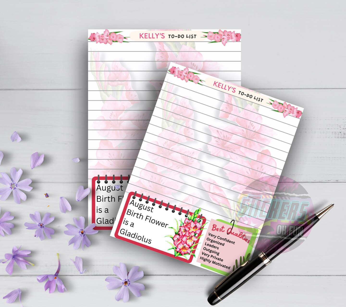 August Notepad Notepad: August Birth Flower To-Do List Daily Planning, Personalized ...