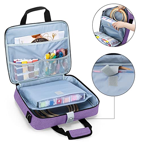 Luxja Embroidery Project Bag, Embroidery Kits Storage Bag (Bag Only), Purple