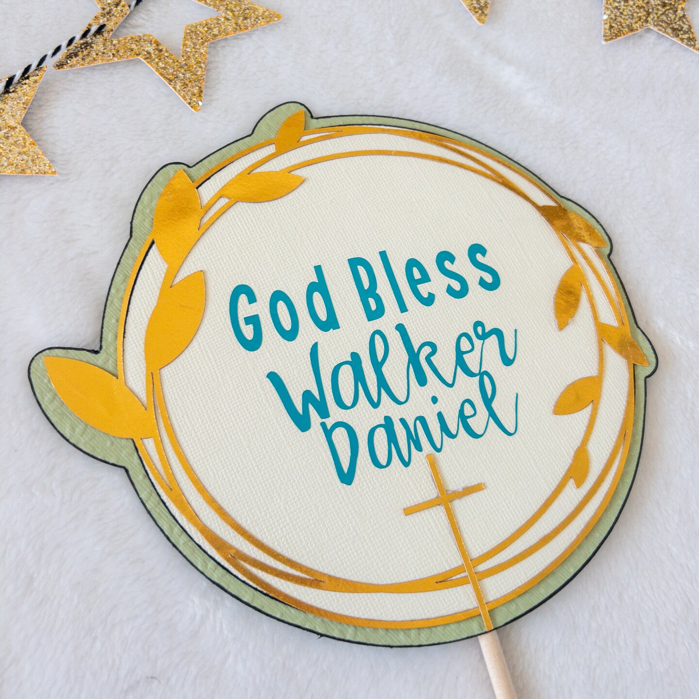Baptism Christening Celebration Custom Cake Topper product 7