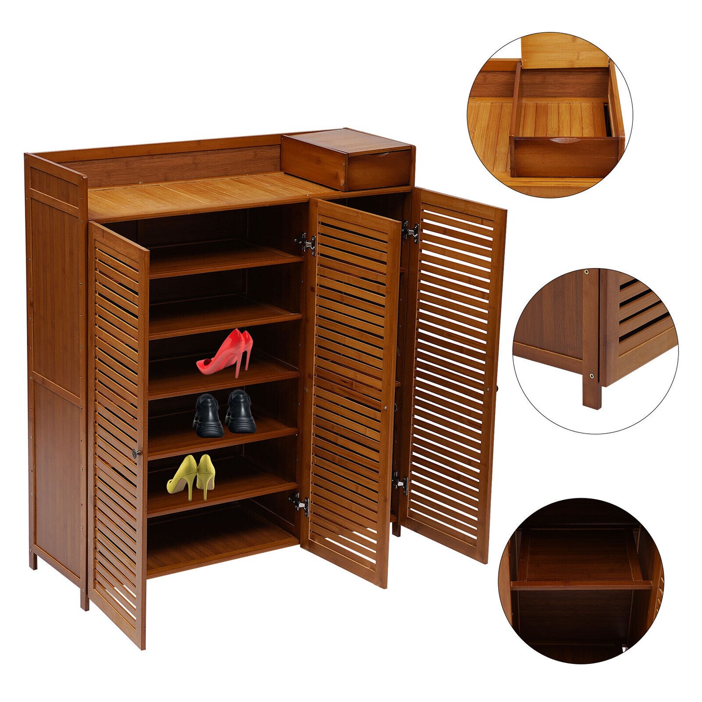 Kitcheniva Wood Cabinet Shoe Storage Rack Organizer