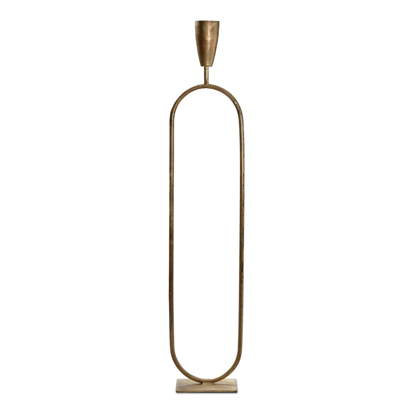 Gold Trumpet Taper Candle Holder Tall, 5.75L x 4.75W x 28.75H inches