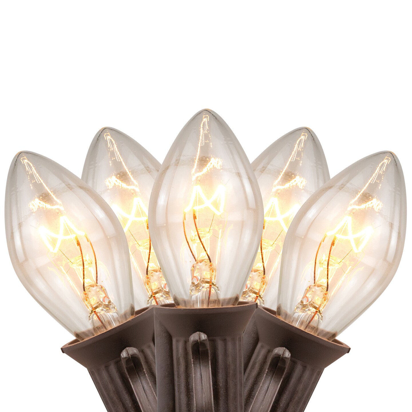 Northlight C7 Christmas String Lights - Clear - 24' Brown Wire - 25ct