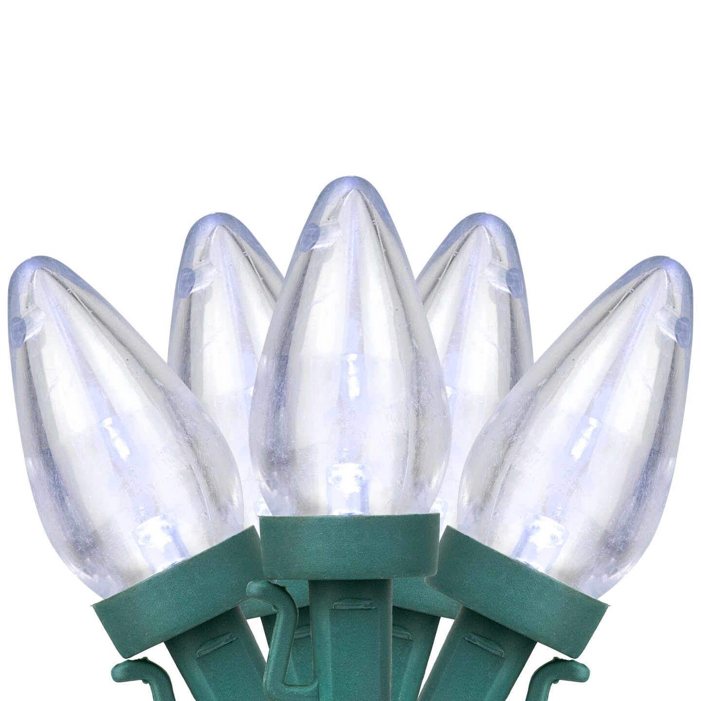 Northlight 25ct Pure White LED C7 Christmas Light Set - 16ft Green Wire