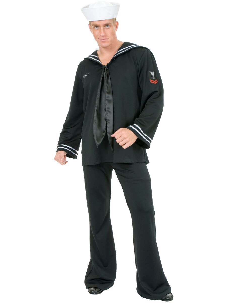 Adult Men&#x27;s Black South Seas Sailor Navy Costume