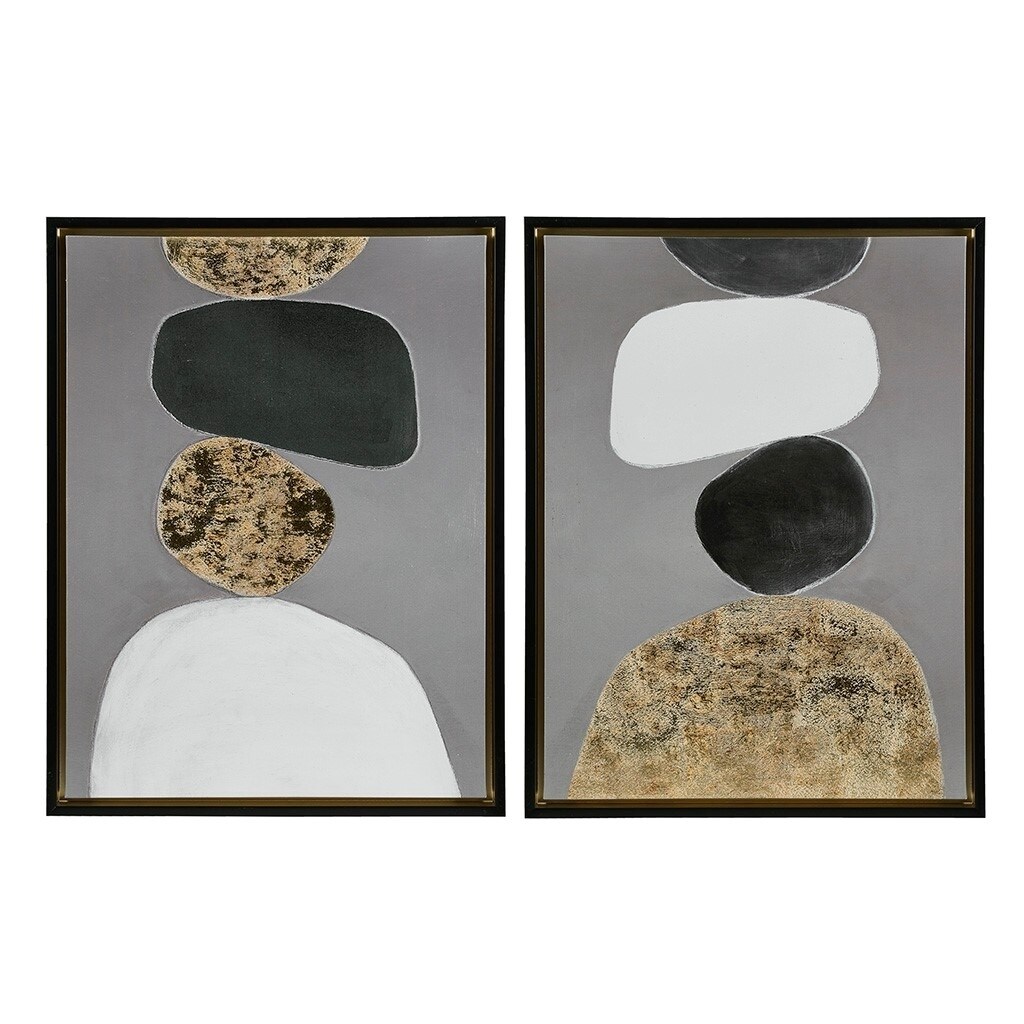Gracie Mills Terrence Harmony Silhouettes 2-Piece Figural Framed Canvas Wall Art Set - Grace-15578
