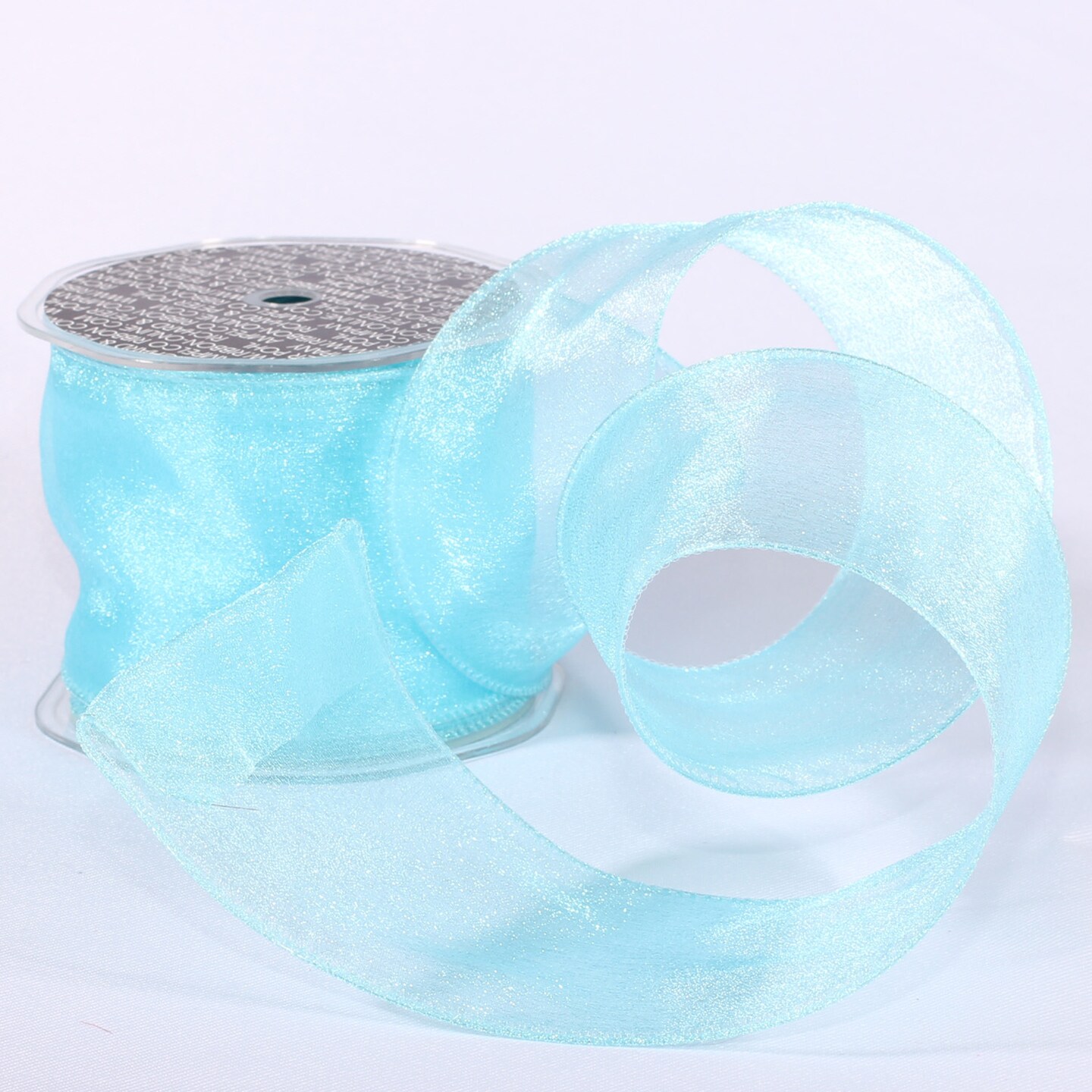 The Ribbon People Blue  Aqua Sheer Wired Craft Ribbon 3&#x22; x 27 Yards