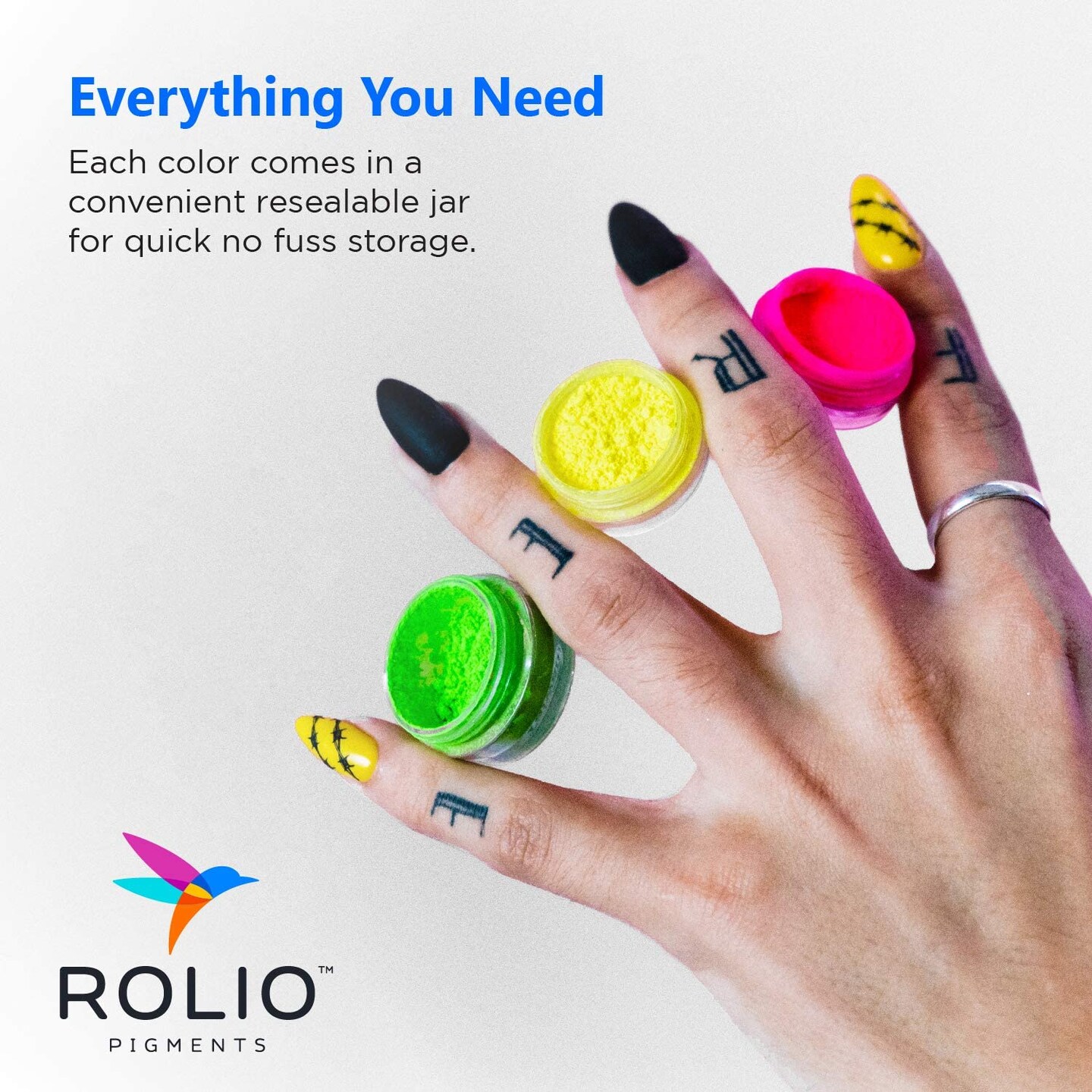 Rolio Fluorescent Neon Powder - 10g 12 Colors Set