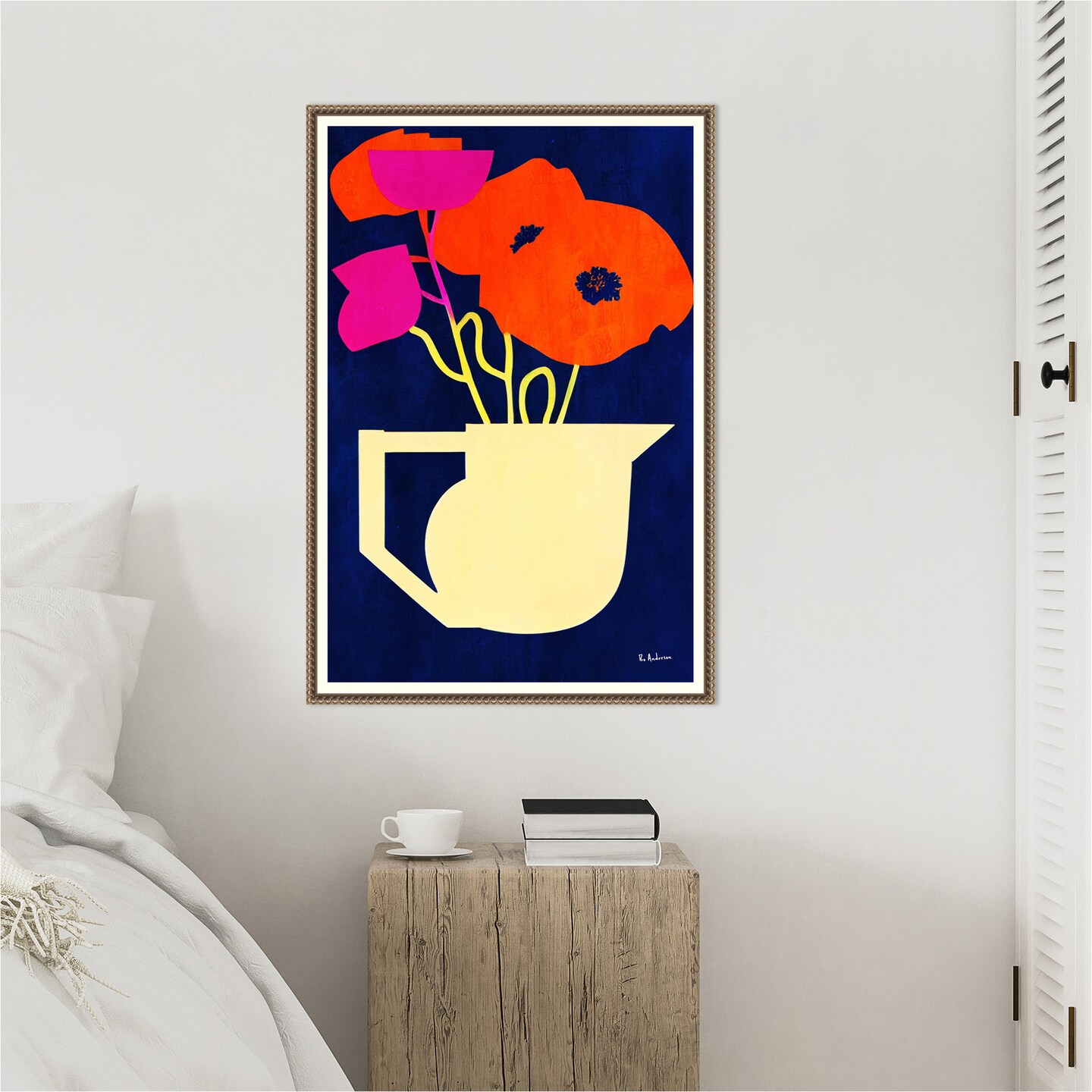 Bright a Sunny Poppies by Bo Anderson Framed Canvas Wall Art