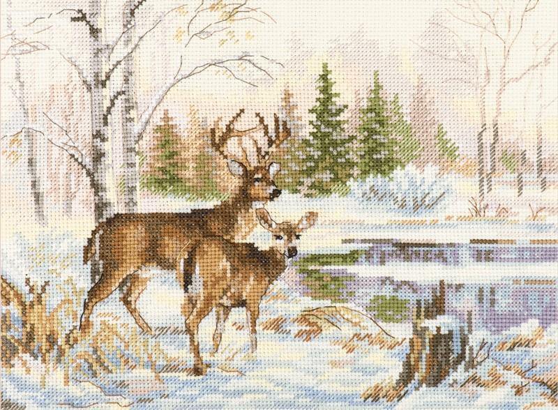 At the Forest Lake 3-28 Counted Cross-Stitch Kit