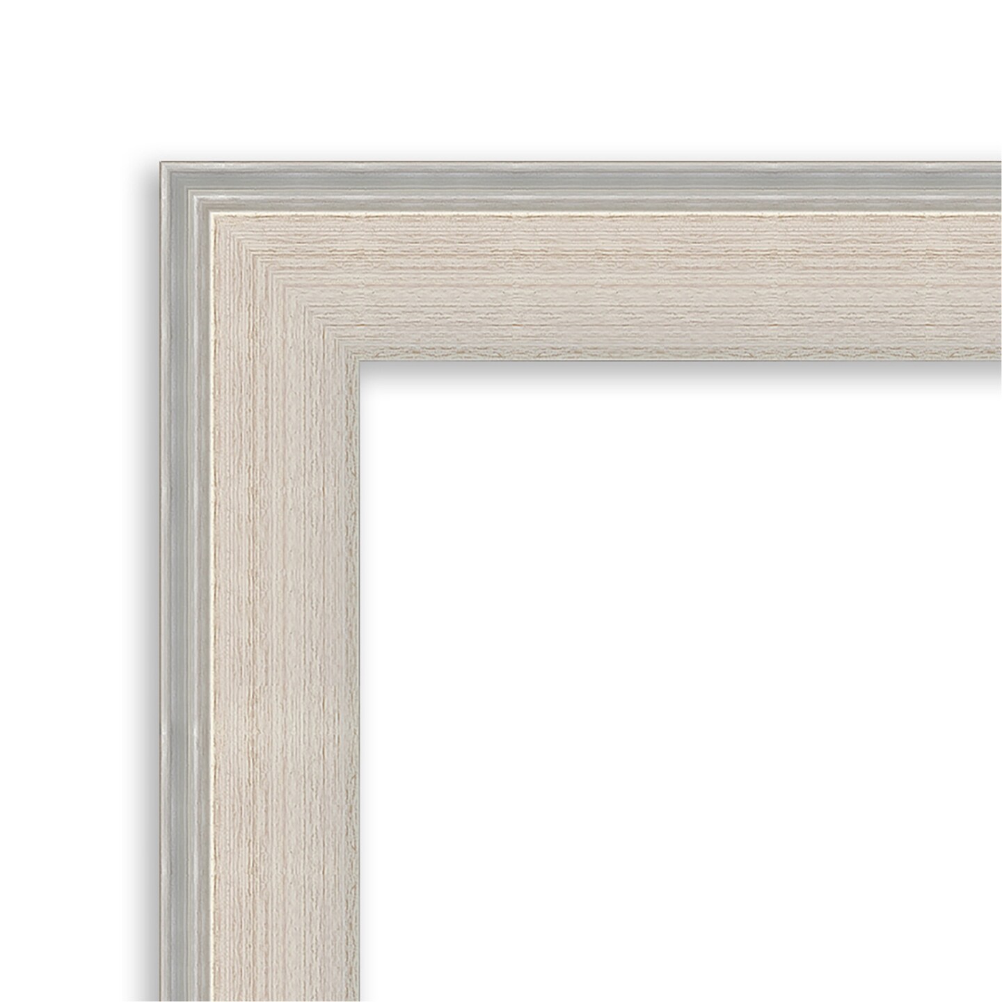 Cottage White Silver Wood Framed Magnetic Board