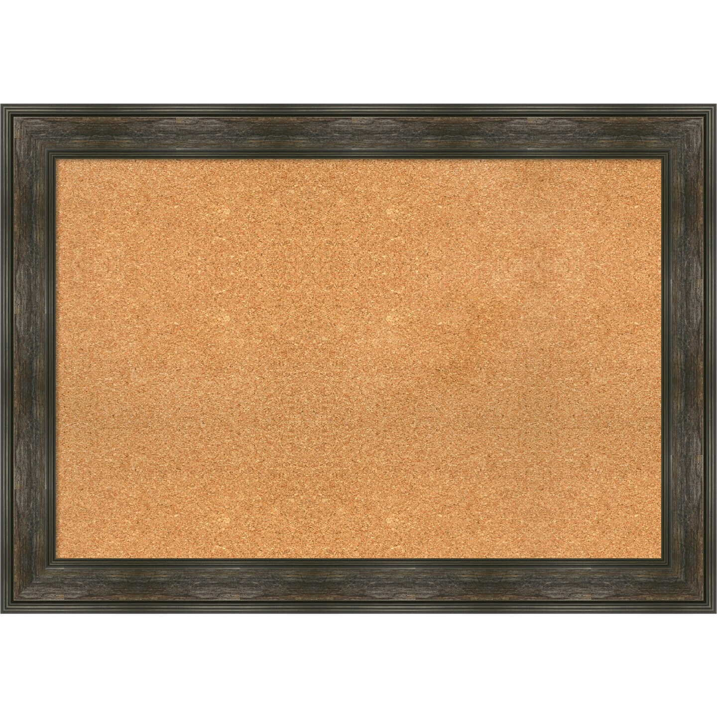 Rail Rustic Char Framed Corkboard, Natural Cork