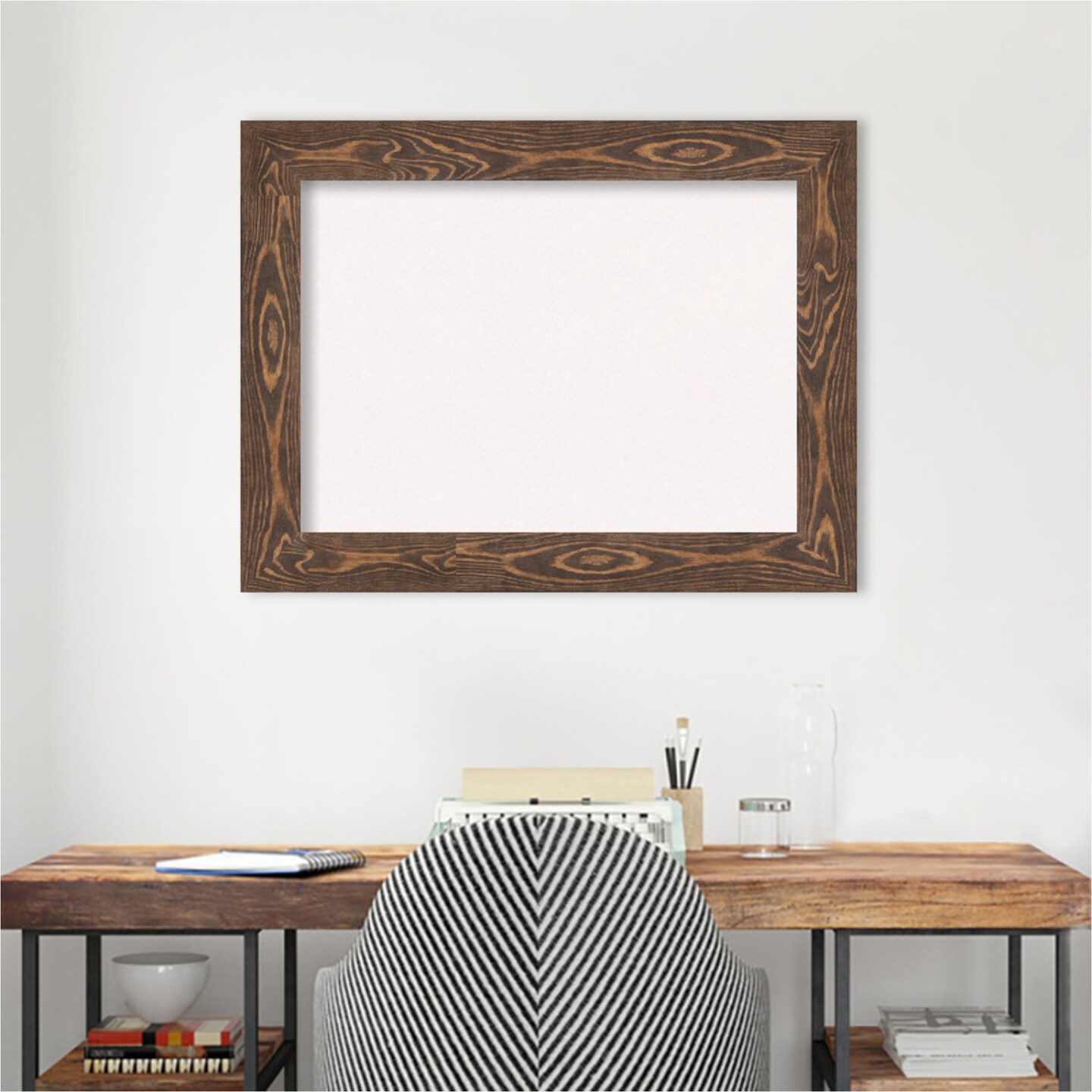 Bridge Wood Framed Corkboard, White Cork