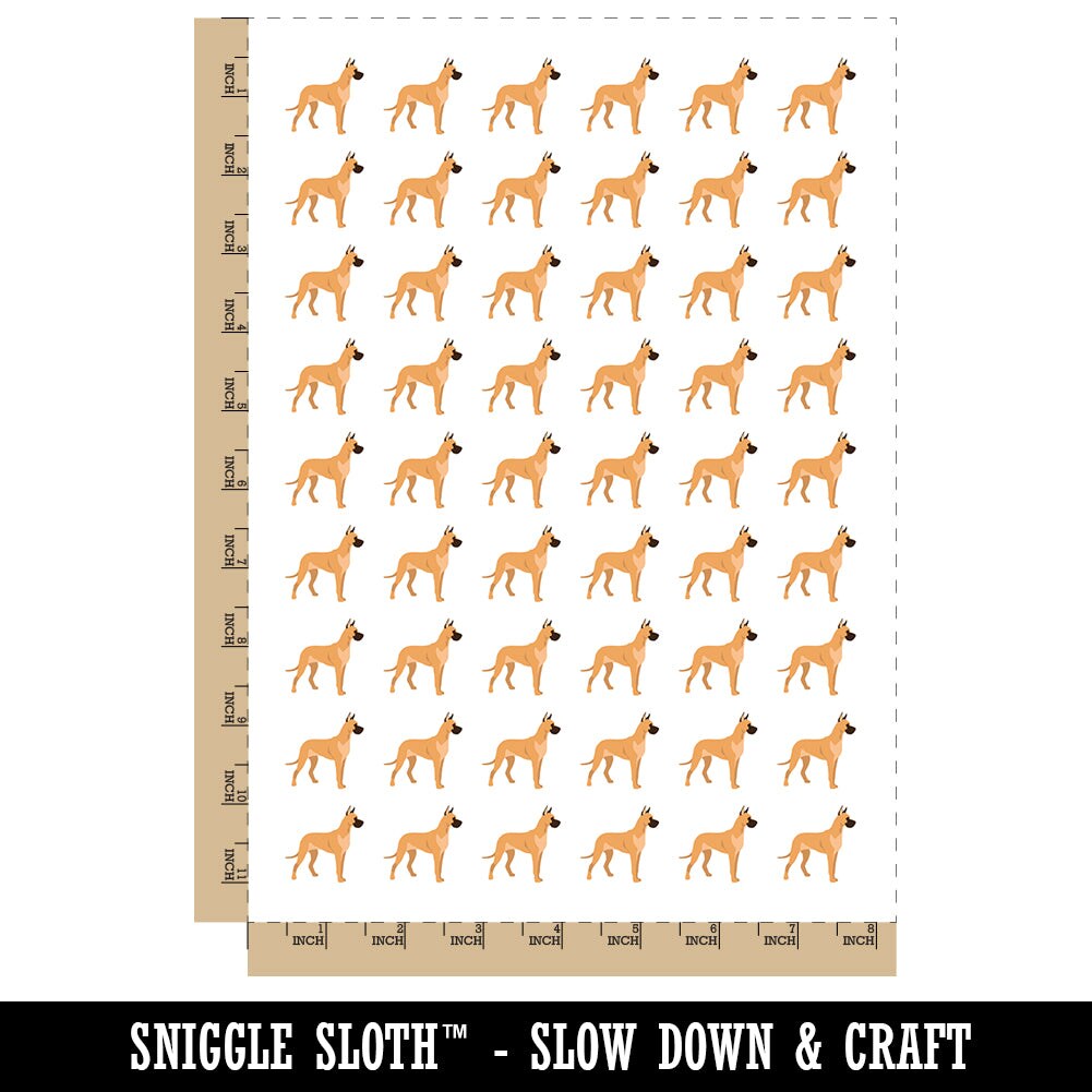 Great Dane Dog Solid Temporary Tattoo Water Resistant Fake Body Art Set Collection (1 Sheet)