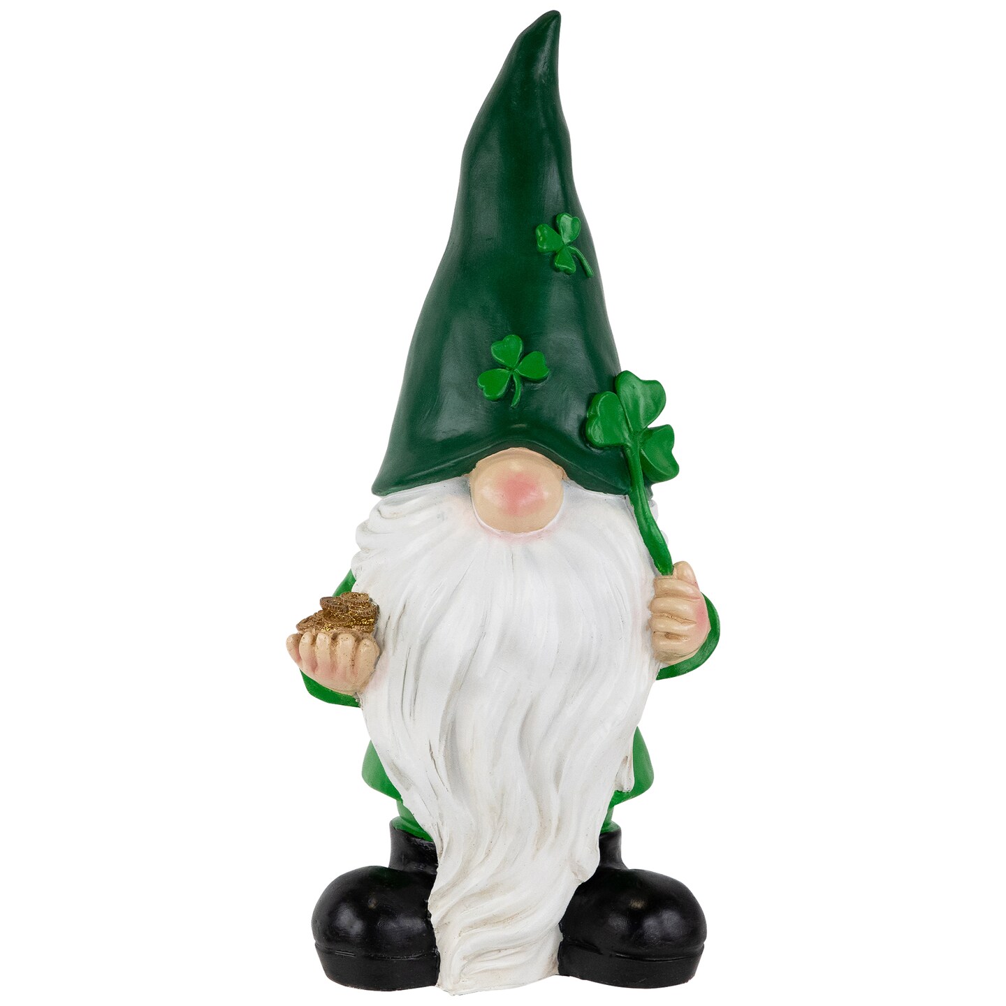Northlight St. Patrick's Day Shamrock Gnome Outdoor Garden Statue - 16.25"