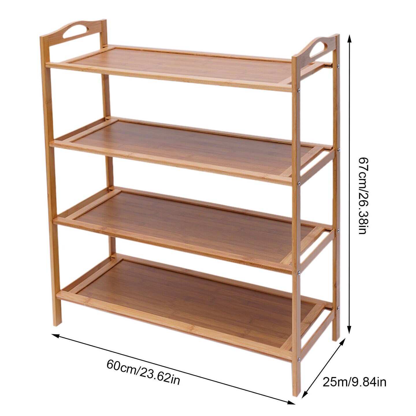 Kitcheniva 4 Tier Bamboo Shoe Shelf Storage Rack Organizer