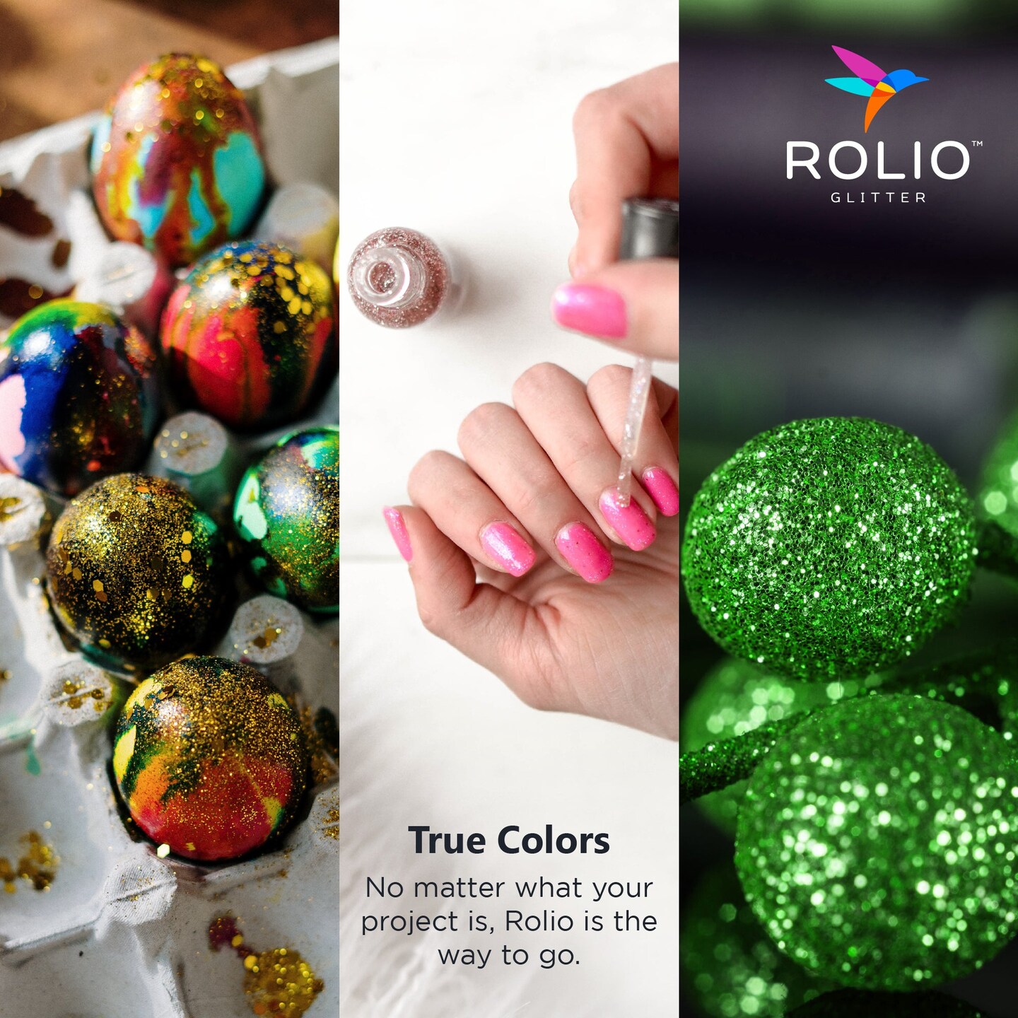 Rolio - Holographic Glitter Vibrant Set - 12 Colors, 15g Jars