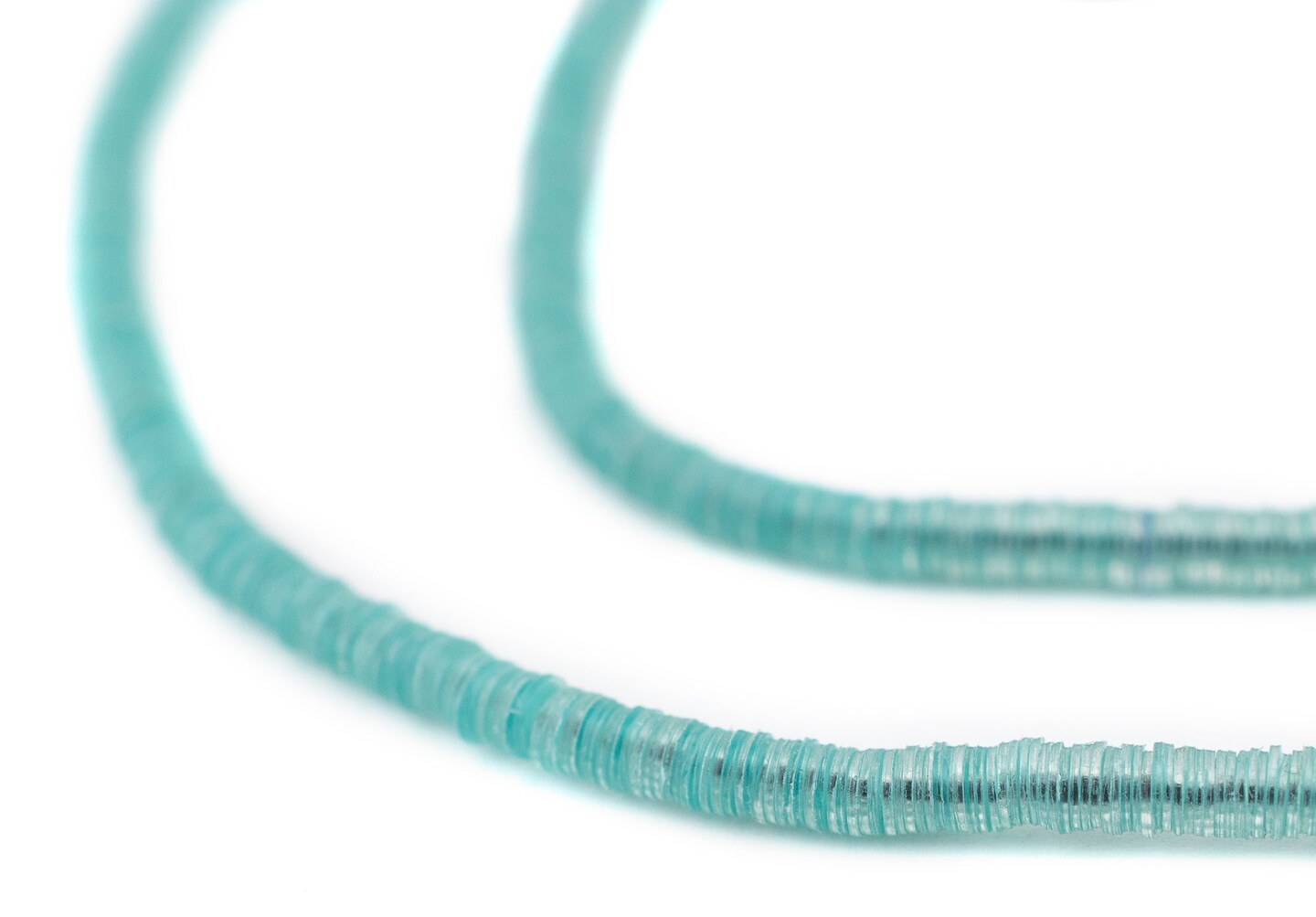 TheBeadChest Translucent Aqua Vinyl Phono Record Beads (3mm)