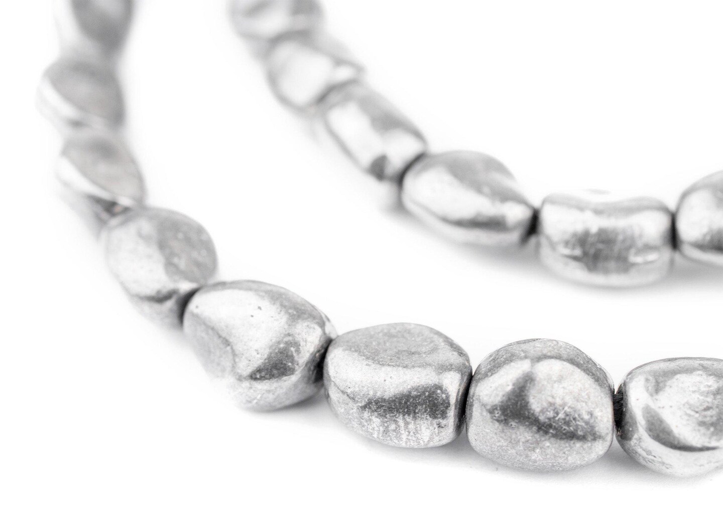 TheBeadChest Aluminum Metal Nugget Beads (12x9mm): Tribal Metal Spacers