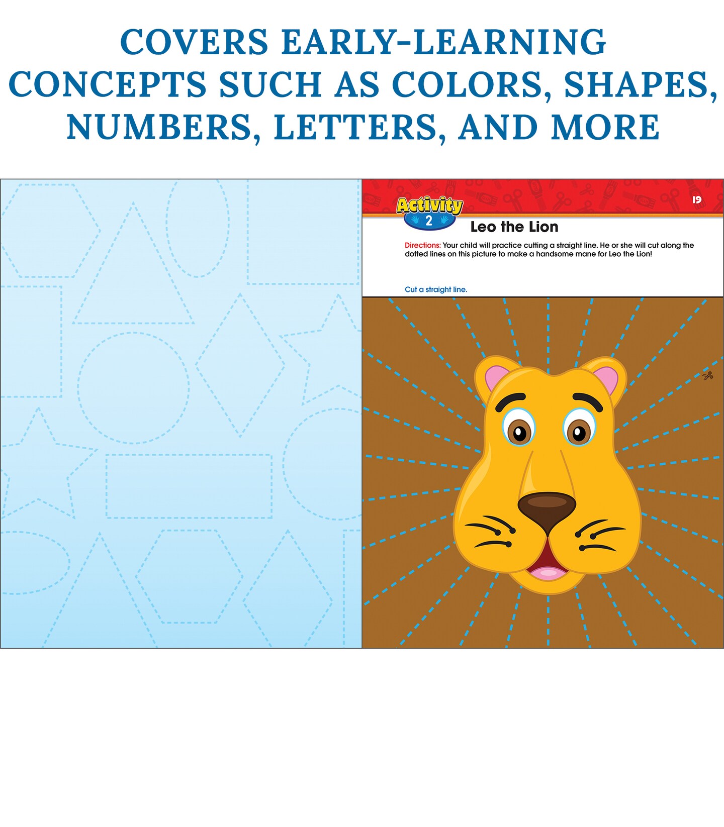 Big Skills for Little Hands Cut &#x26; Paste Preschool Workbook, Scissors Skills Cutting Lines and Shapes, Alphabet, Counting, Picture-Building, and Puzzle Pasting Activities, Toddler Activity Book