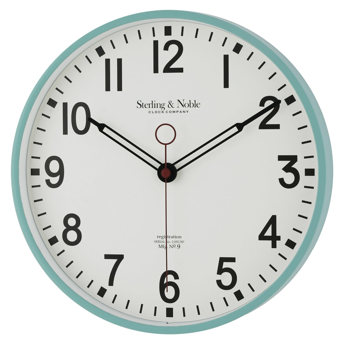 Mainstays Indoor 11.5&#x22; Round Mint Green Arabic Retro Schoolhouse Analog Wall Clock