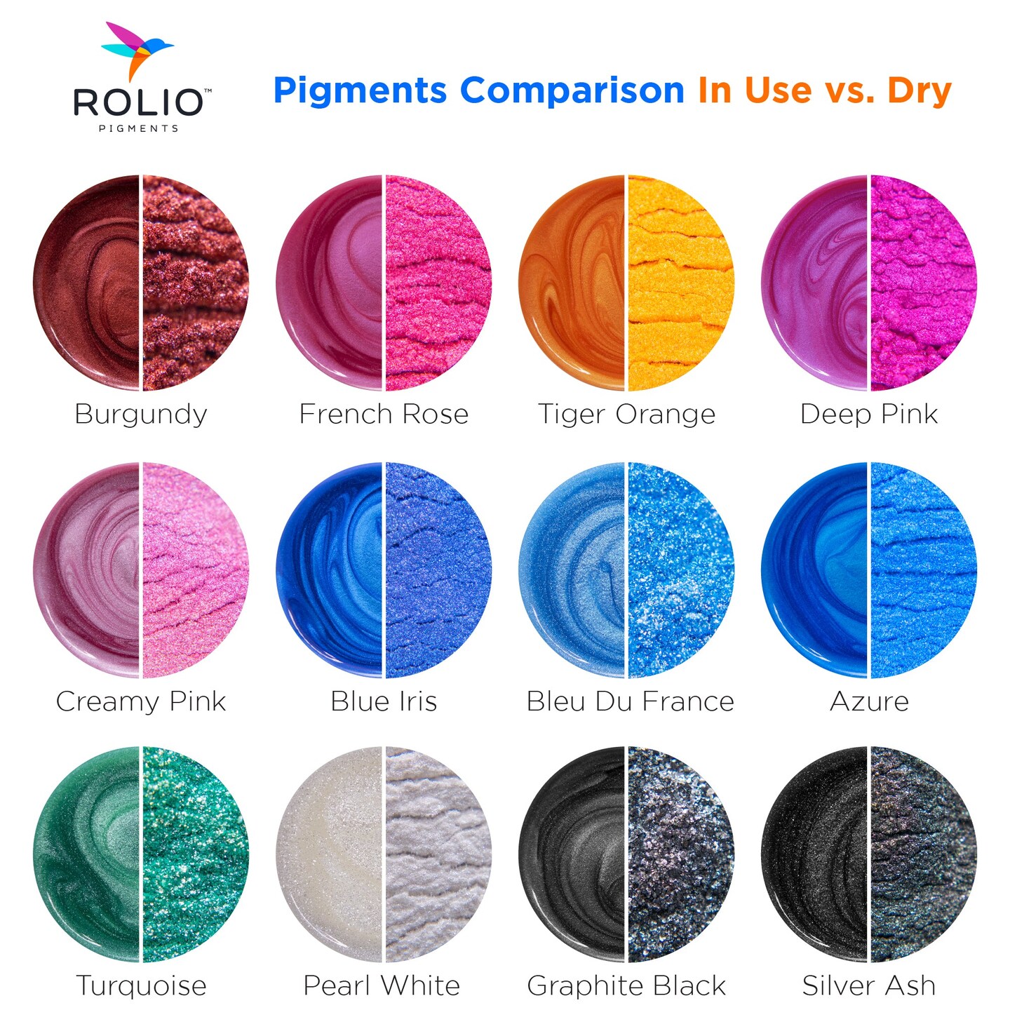 Rolio Mica Powder 24 Color Sample Set - 5g Bags