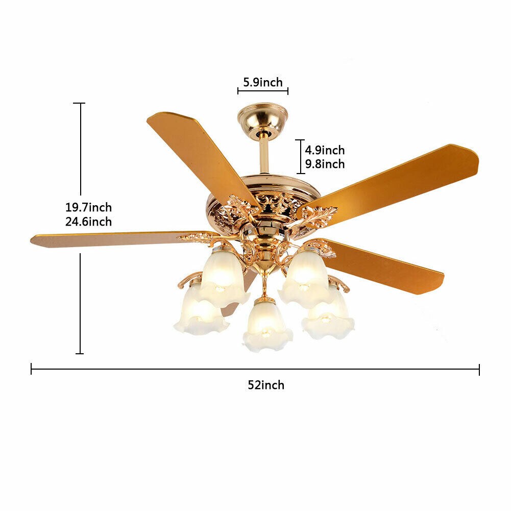 Kitcheniva 52&#x22; Modern Ceiling Fan Chandelier With Remote